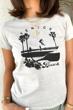Venice Long Loose Graphic Baby Tee