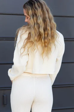 Waffle Knit Crew Top