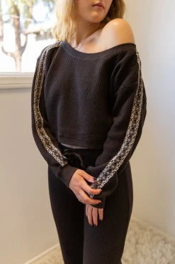 Waffle Knit Crew Top