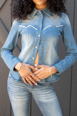 Western Embroidered Denim Jacket