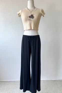 Wide Leg Ribbed Pants