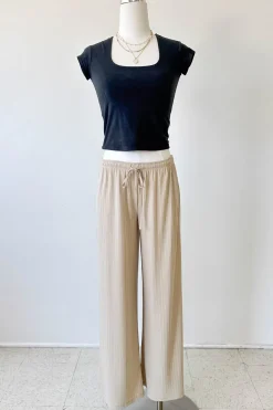 Wide Leg Ribbed Pants