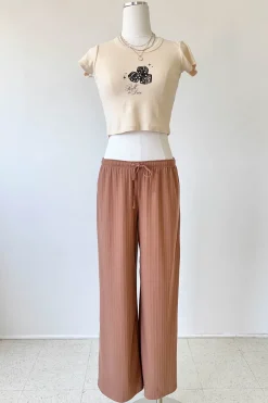 Wide Leg Ribbed Pants